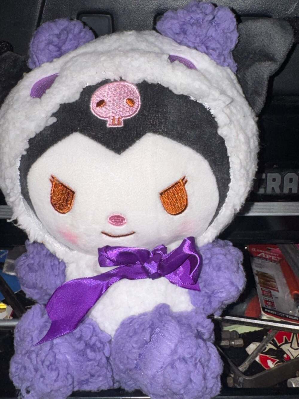 Sanrio Kuromi Purple Panda Plush Stuffed Animal Toy